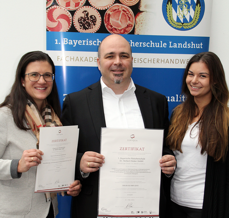 Gütesiegel für Fleischerschule Landshut