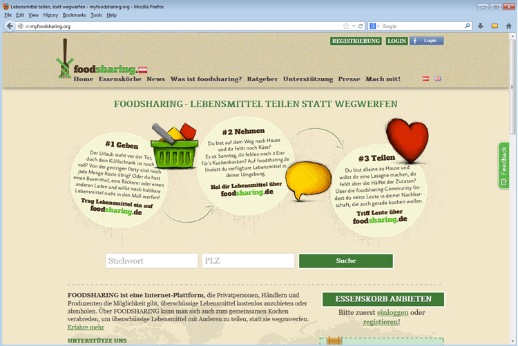 Foodsharing in Österreich geht online