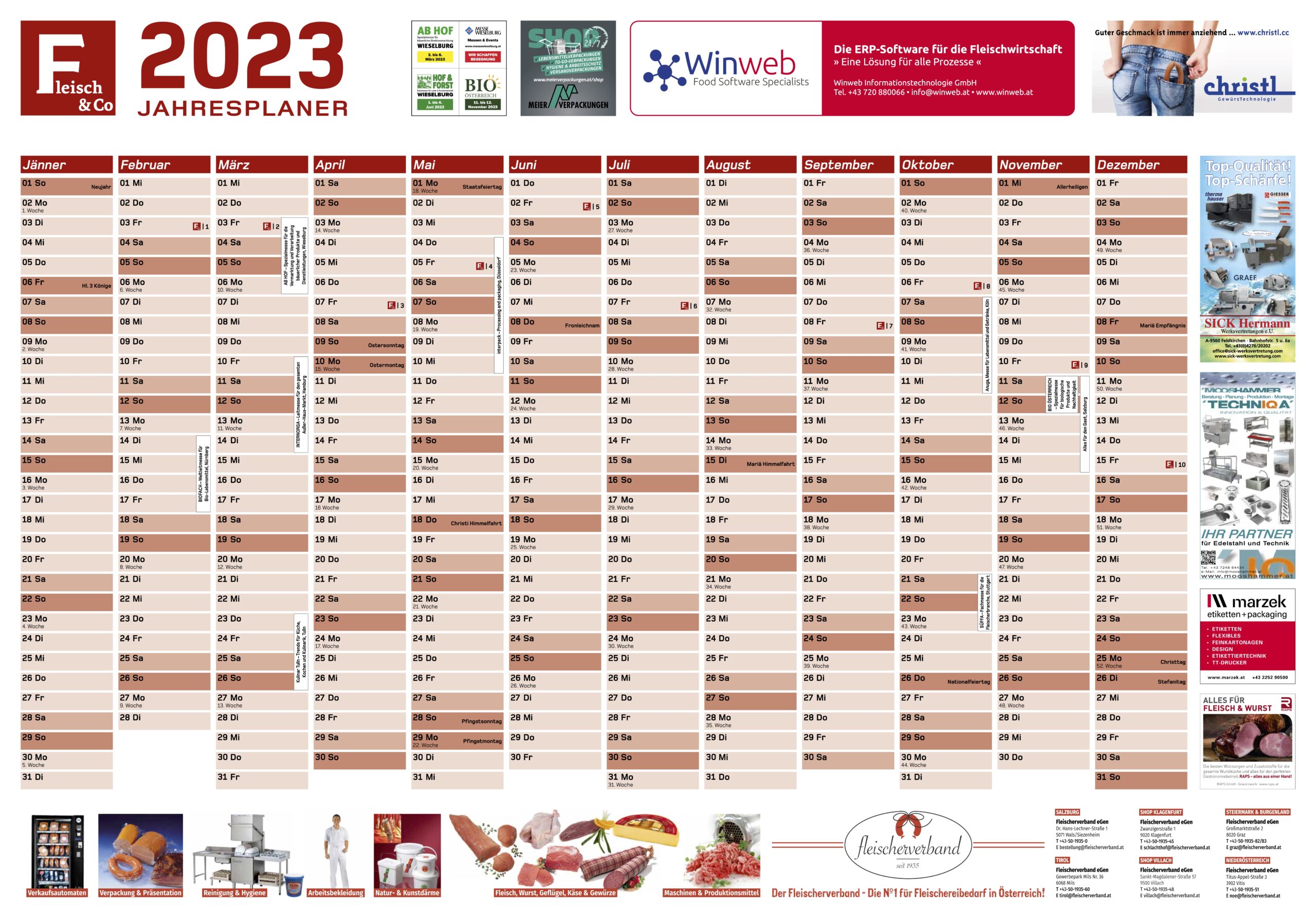 Der Fleisch & Co-Wandkalender 2023 ist da