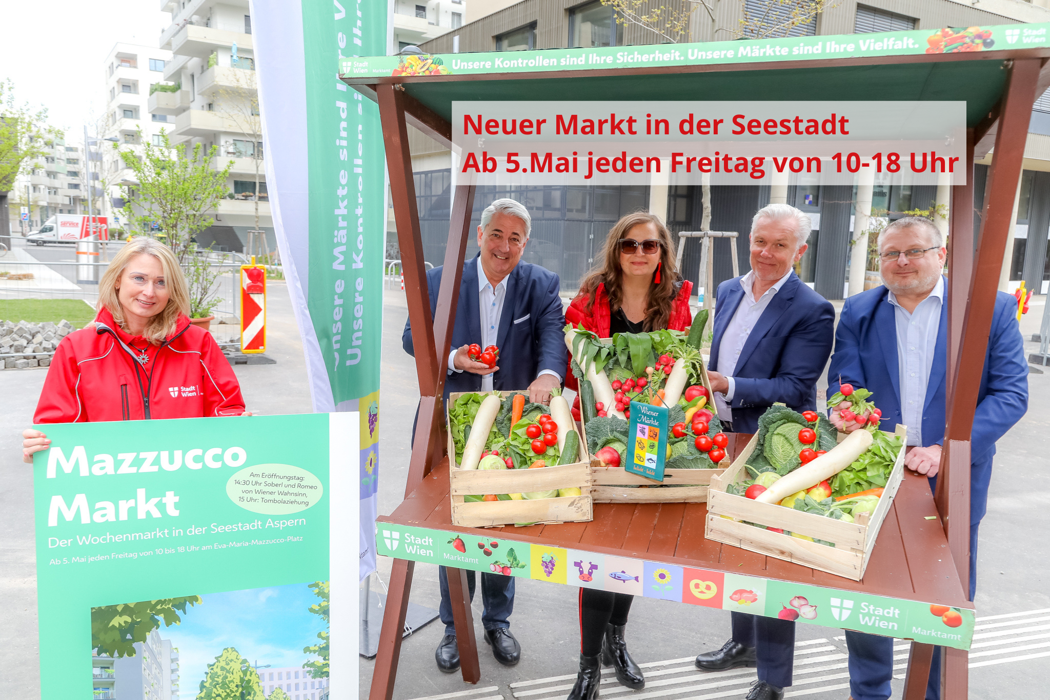 Mazzucco-Markt: Heute öffnet der neue Markt in der Seestadt Aspern