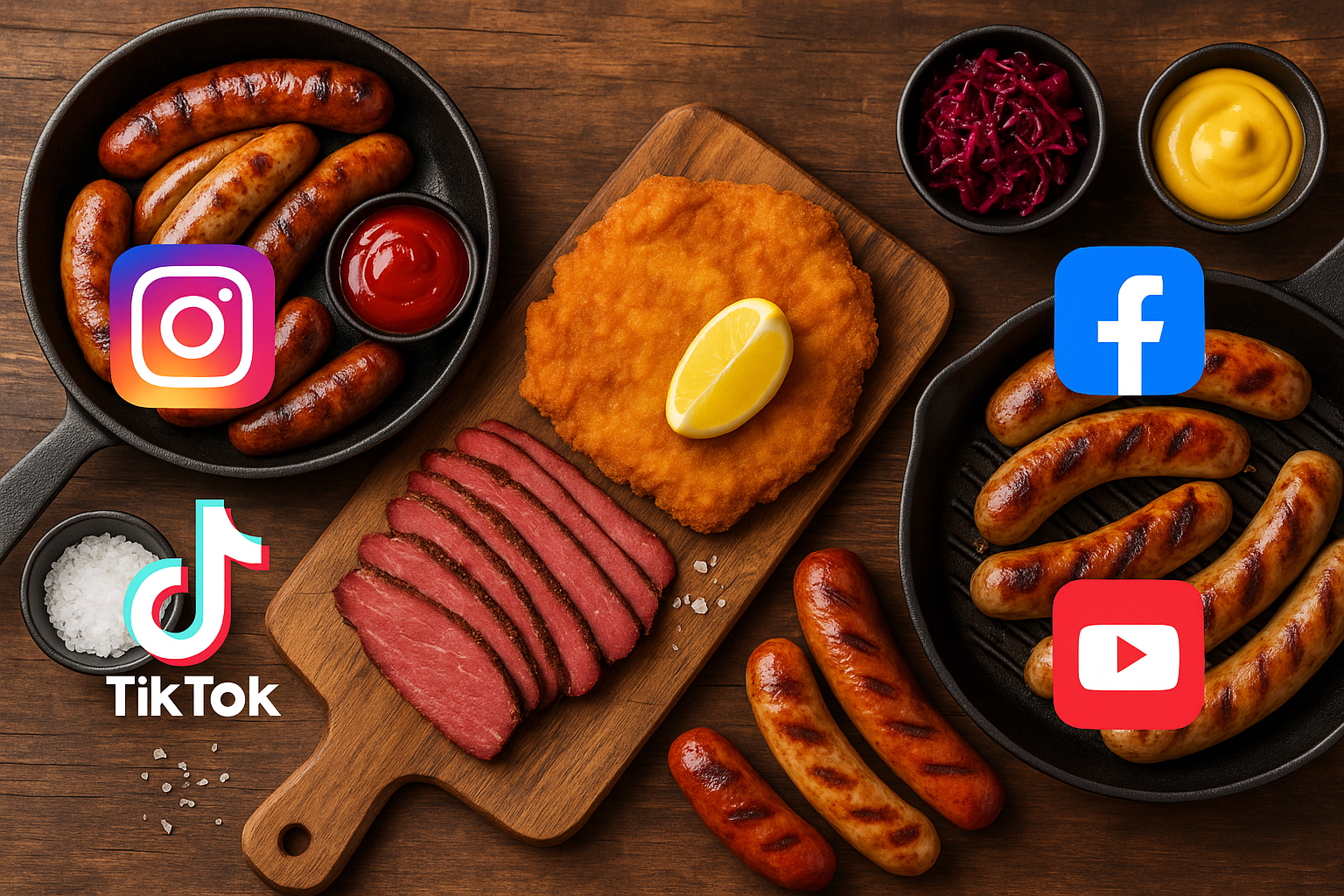 Moderne Fleisch- und Wursttrends 2025 – regionale Spezialitäten und internationale Inspirationen in Österreichs Lebensmittelbranche. (Bild erstellt mit ChatGPT)