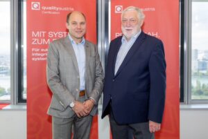 v.l. Wolfgang Leger-Hillebrand, Leitung Branchenmanagement Lebensmittelsicherheit, Quality Austria Certification; Franz Fischler, EU-Agrarkommissar a.D. © Anna Rauchenberger
